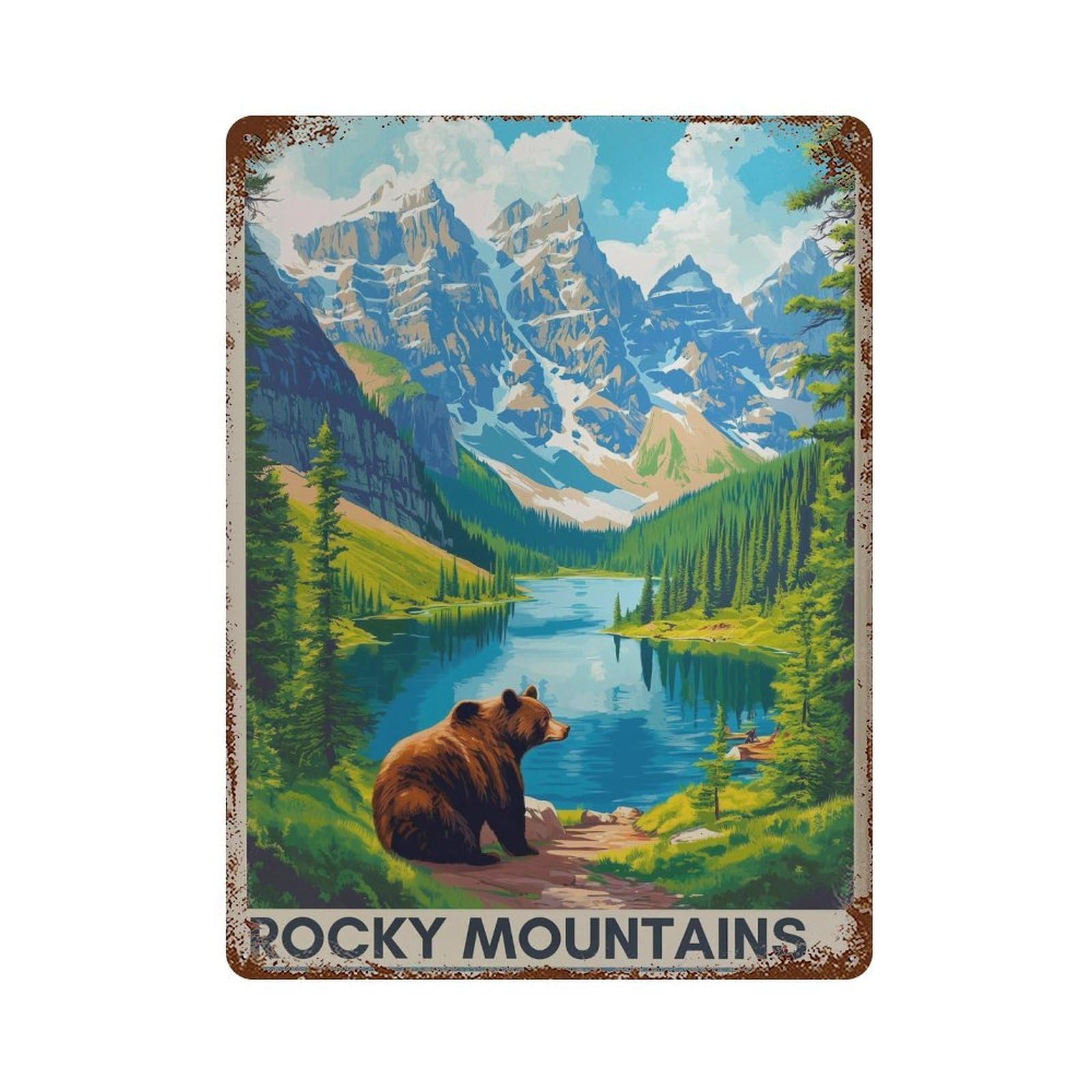 xiaoxiaoshen Rocky Mountains Travel Colorado Wall Decor Art Metal Tin Poster Modern Home Decor Art Home Bar Shop Decorations Vintage Sign 40x30cm