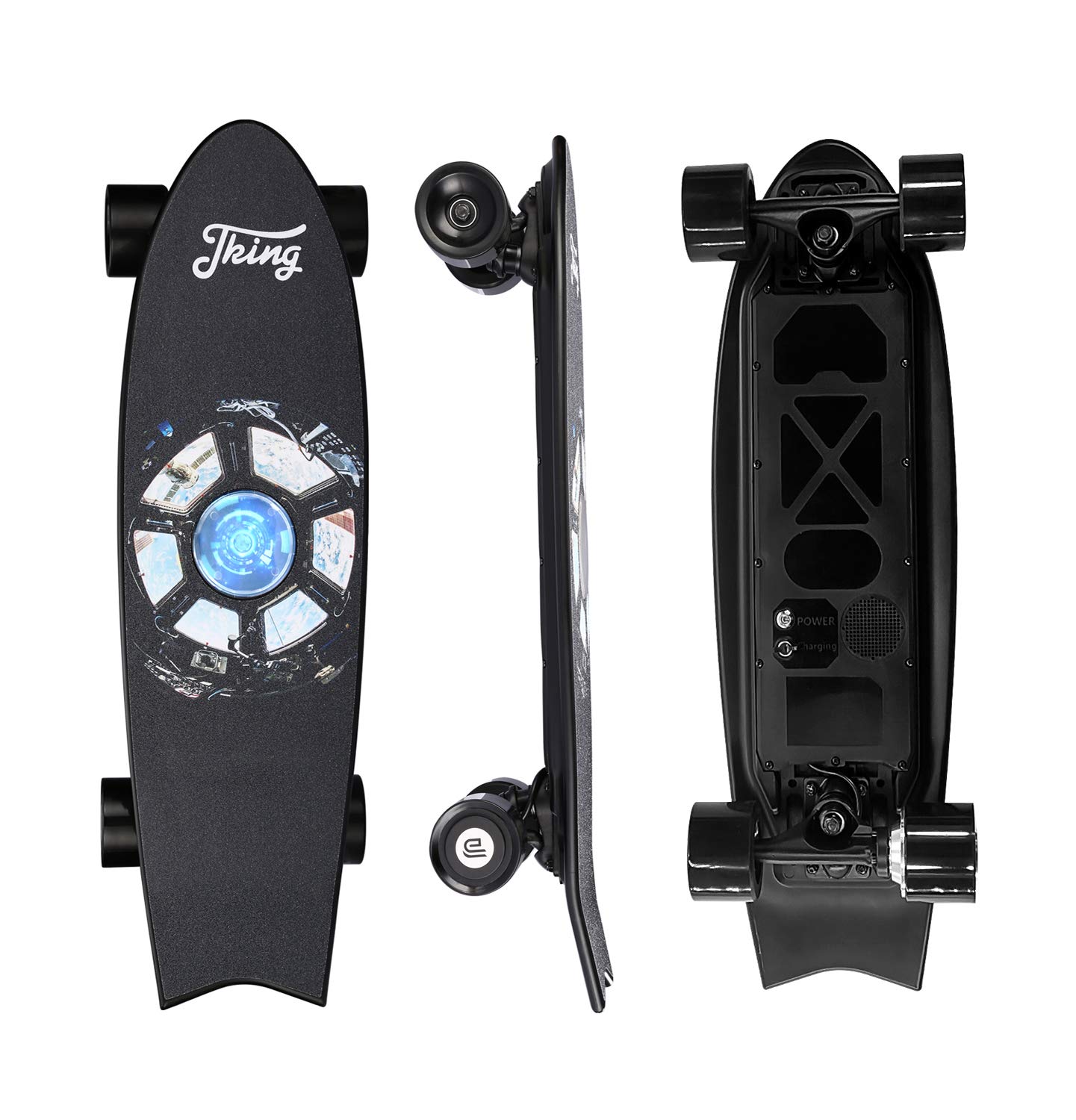 Electric Skateboard Electric Longboard with Remote Control Electric Skateboard ,450W Hub-Motor,18.6 MPH Top Speed,7.6 Miles Range,3 Speeds Adjustment