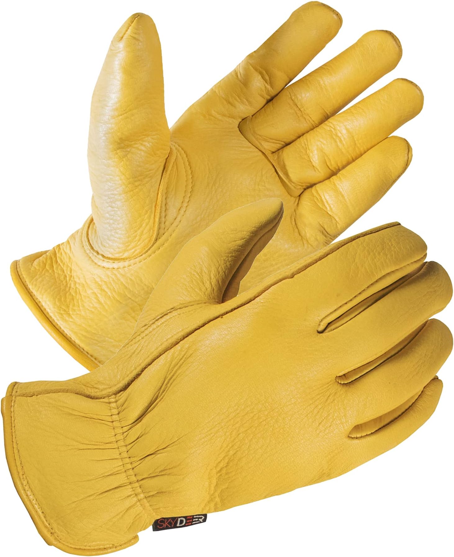 SKYDEERFull Deerskin Leather Gloves for Men and Women, Extra Soft and Hands Protection, Perfect Fit, 3D Ergonomic design