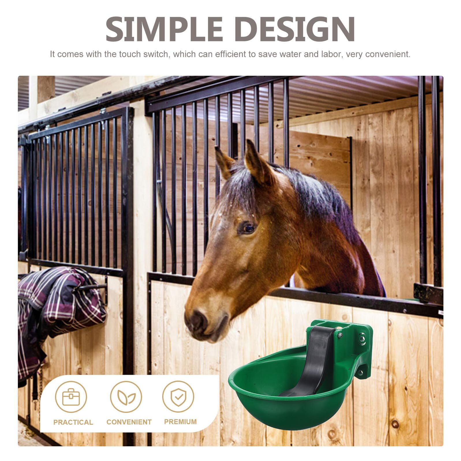 Homoyoyo Abbeveratoio Automatico per Bestiame in Plastica e Ghisa Ciotola Grande per Bovini e Ovini Design Forma di con Valvola Contatto per Risparmio Idrico Adatto Mucche Suini e