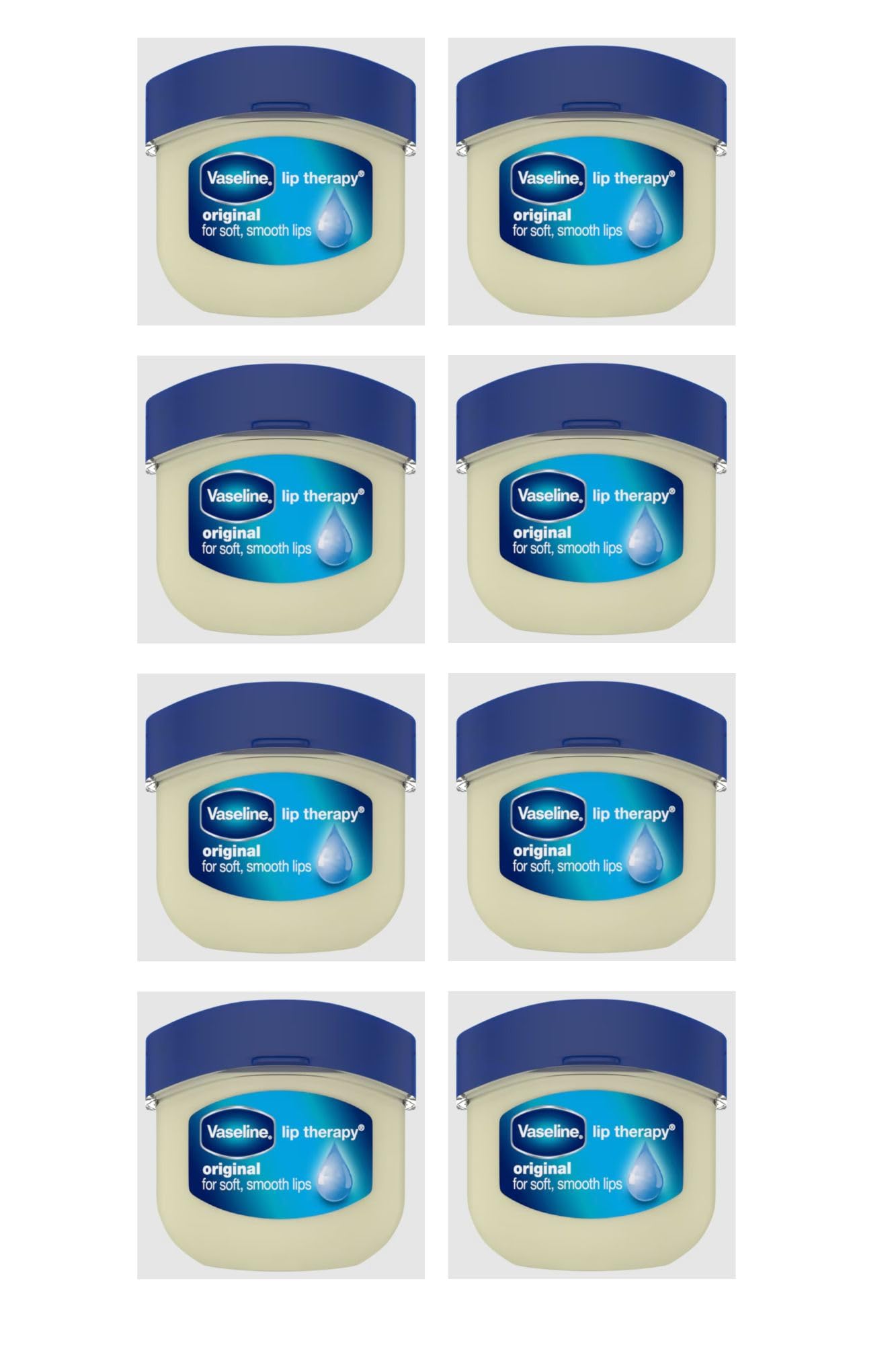 Vaseline Lip Therapy Original 0.25oz Jar (8 Pieces) Display