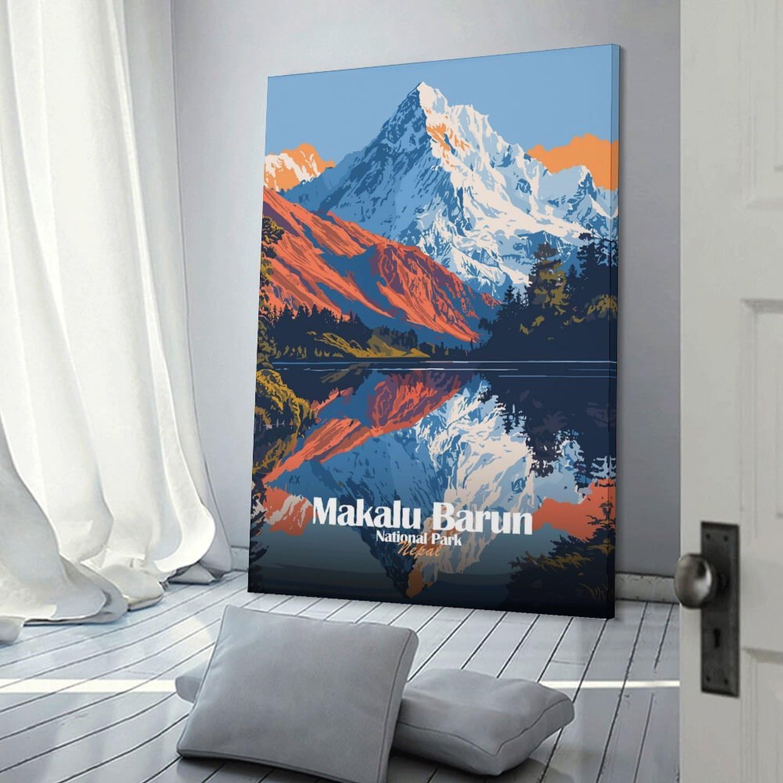 Junmoney Makalu Barun National Park Canvas Art Print, 12x18inch(30x45cm), for Bedrooms, Workspaces And Everyday Interiors, A Flexible Wall Accent for Shared Spaces