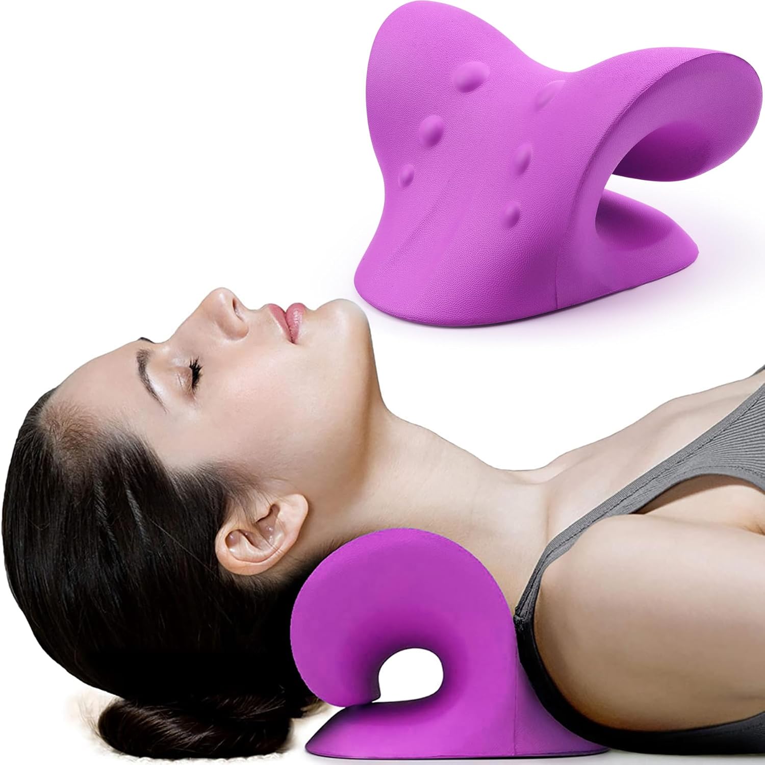 RESTCLOUD Neck and Shoulder Relaxer Cervical Traction Device for TMJ Pain Relief and Cervical Spine Alignment Chiropractic Pillow