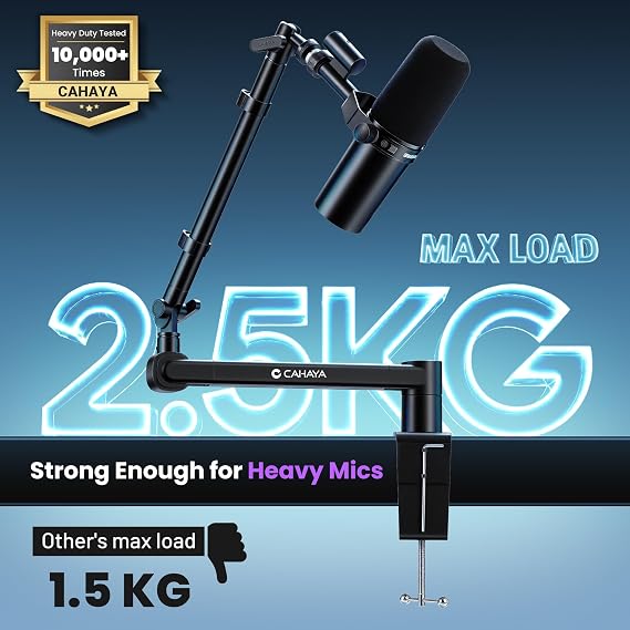 CAHAYA Microphone Arm Low Profile Mic Stand Desk Mount Adapter Boom Arm