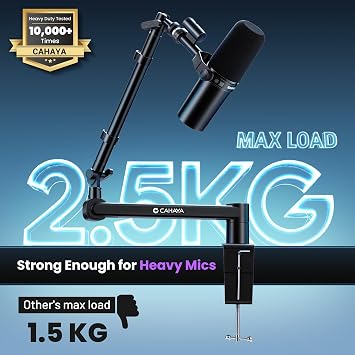 CAHAYA Microphone Arm Low Profile Mic Stand Desk Mount Adapter Boom Arm