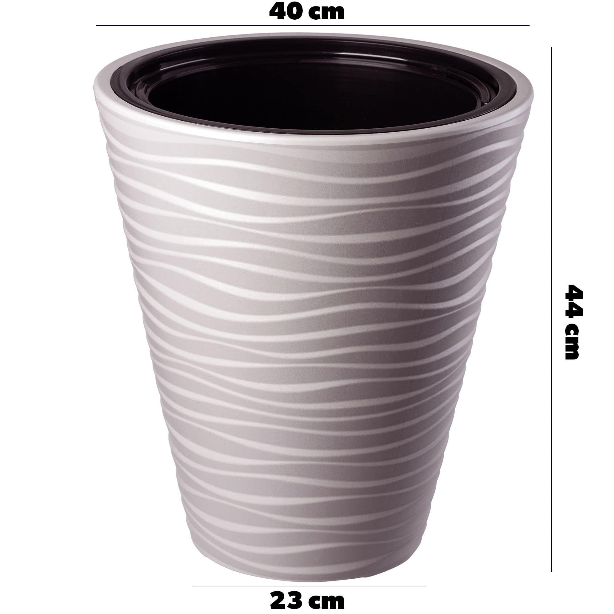 KADAX Pot de Fleurs Haut pour Intérieur et Extérieur, Jardinière avec Grande Taille et Conception Résistante aux Intempéries, Grand Bac à Fleur (Beige, 40 cm)