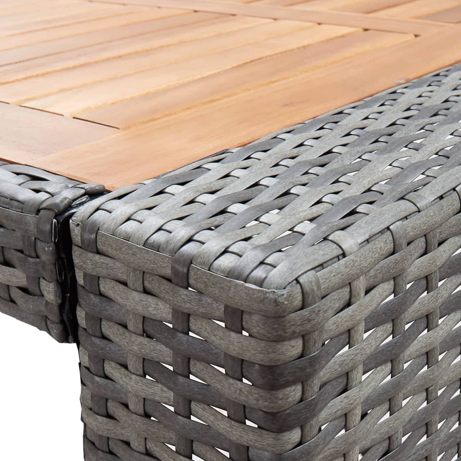 Ensemble de Bar 5 pcs Résine tressée Bois d'acacia Gris Mobilier de Jardin