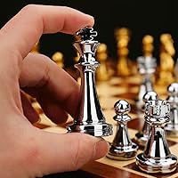 Vista 3 de Weighted Metal Chess Pieces 2.6 Inch King Extra Queens Chess Pieces Only, No Board