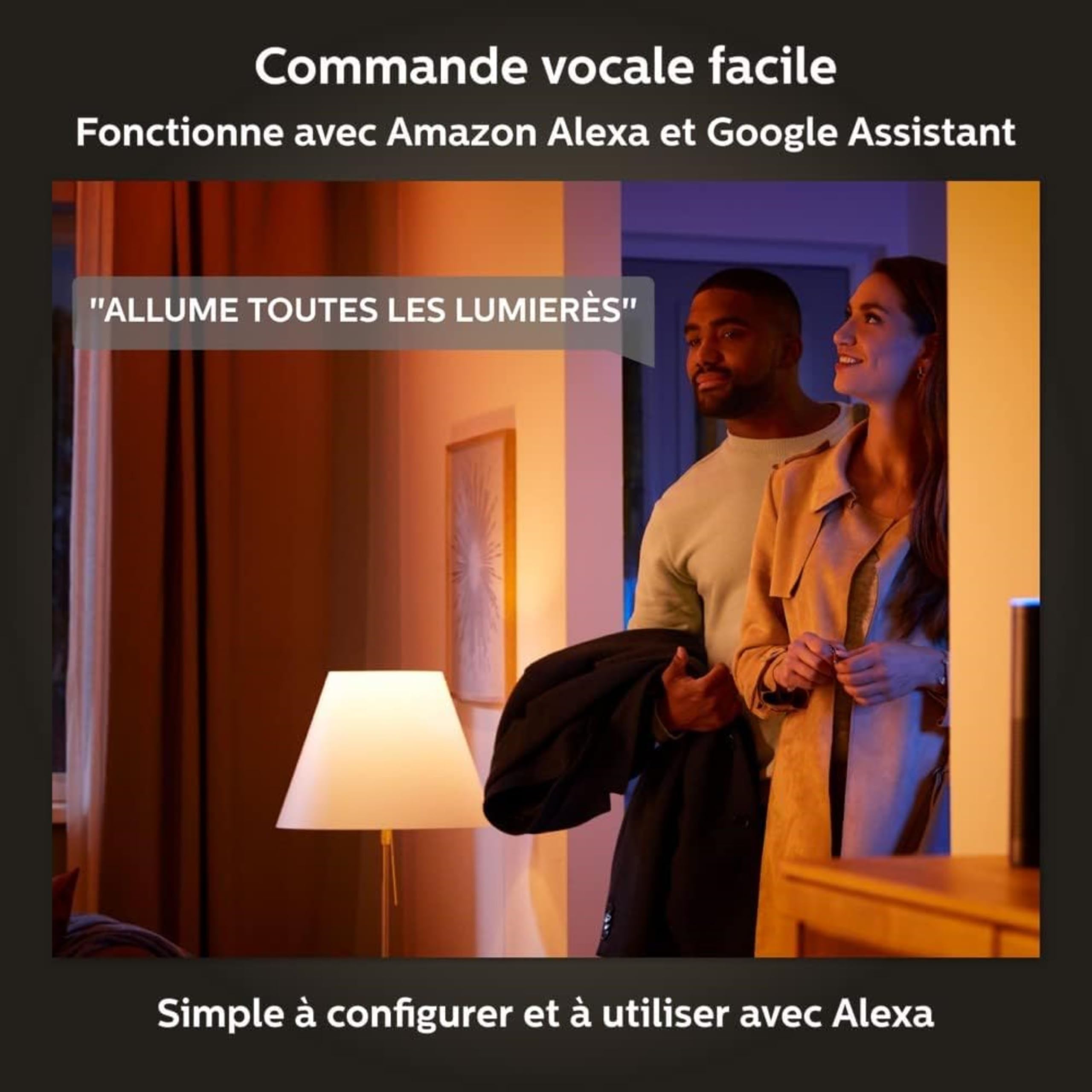 Philips Hue White and Color Ambiance Ampoule LED connectée Pack de 3, culot GU10, 350 lumens (équivalent 50W). Compatible Bluetooth. Fonctionne avec Alexa, Google Assistant et Apple HomeKit