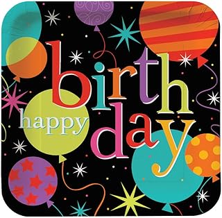 Creative Converting 8 Count Square Paper Life is Great Dinner Plates, 9