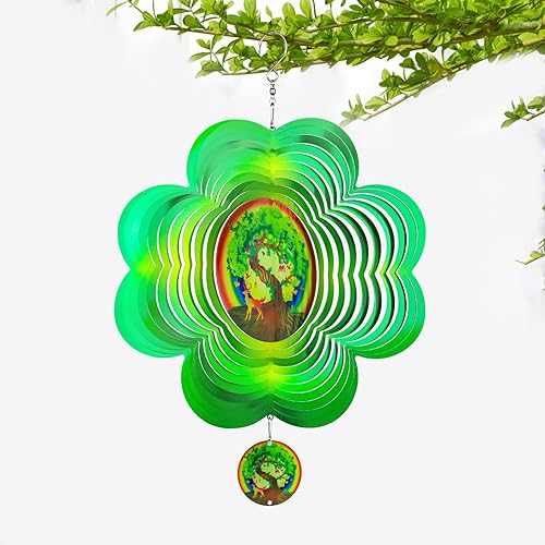 Molinillos de viento de acero inoxidable 3D de 12 pulgadas, molinillos de viento cinéticos para patio, patio trasero, arte al aire libre,