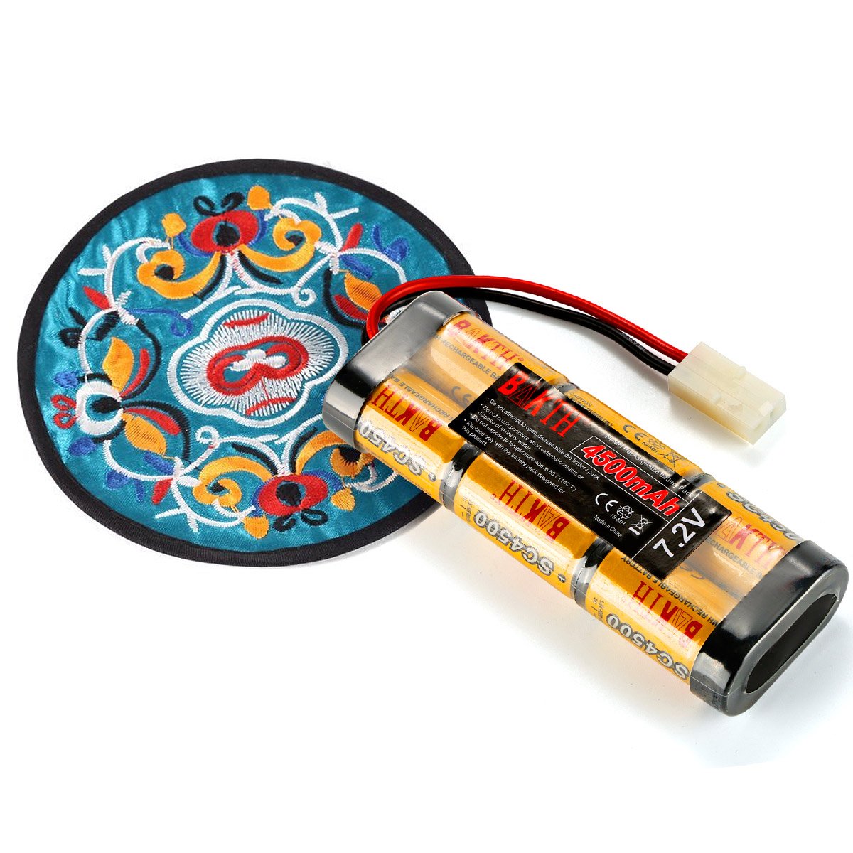 BAKTH 4500mAh 7.2V NiMH RC Paquete de Carreras de baterías para Modelos de Coches, Aviones, Robots (Juguetes), batería de Alto Rendimiento RC + Posavasos como Regalo