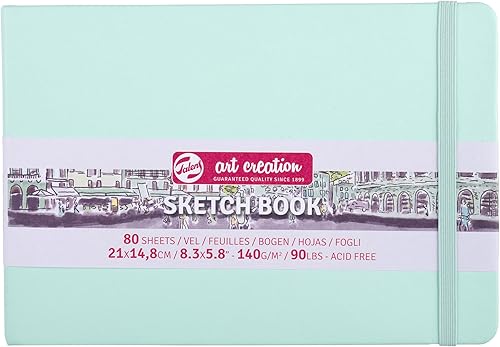 Tarence T9314-035M Art Creations Cuaderno de bocetos, cuaderno de dibujo, 8.3 x 5.9 pulgadas (8.3 x 5.9in), menta fresca, Grosor 4.9 ozpies
