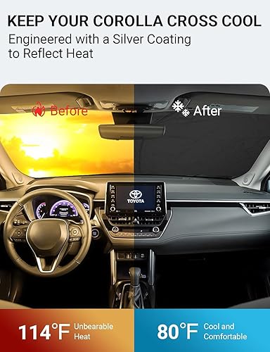 Miniatura 245 de Proadsy Parasol para parabrisas para Ford F-150 2015-2020 F150 Lariat, King Ranch, Platinum, XL XLT Limited Raptor, plegable, protector solar que