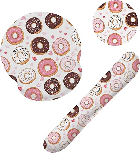 Miniatura 10 de Juego de alfombrilla de mouse retro con diseño de flores y reposamuñecas para teclado y reposamuñecas para teclado, base de goma antideslizante de