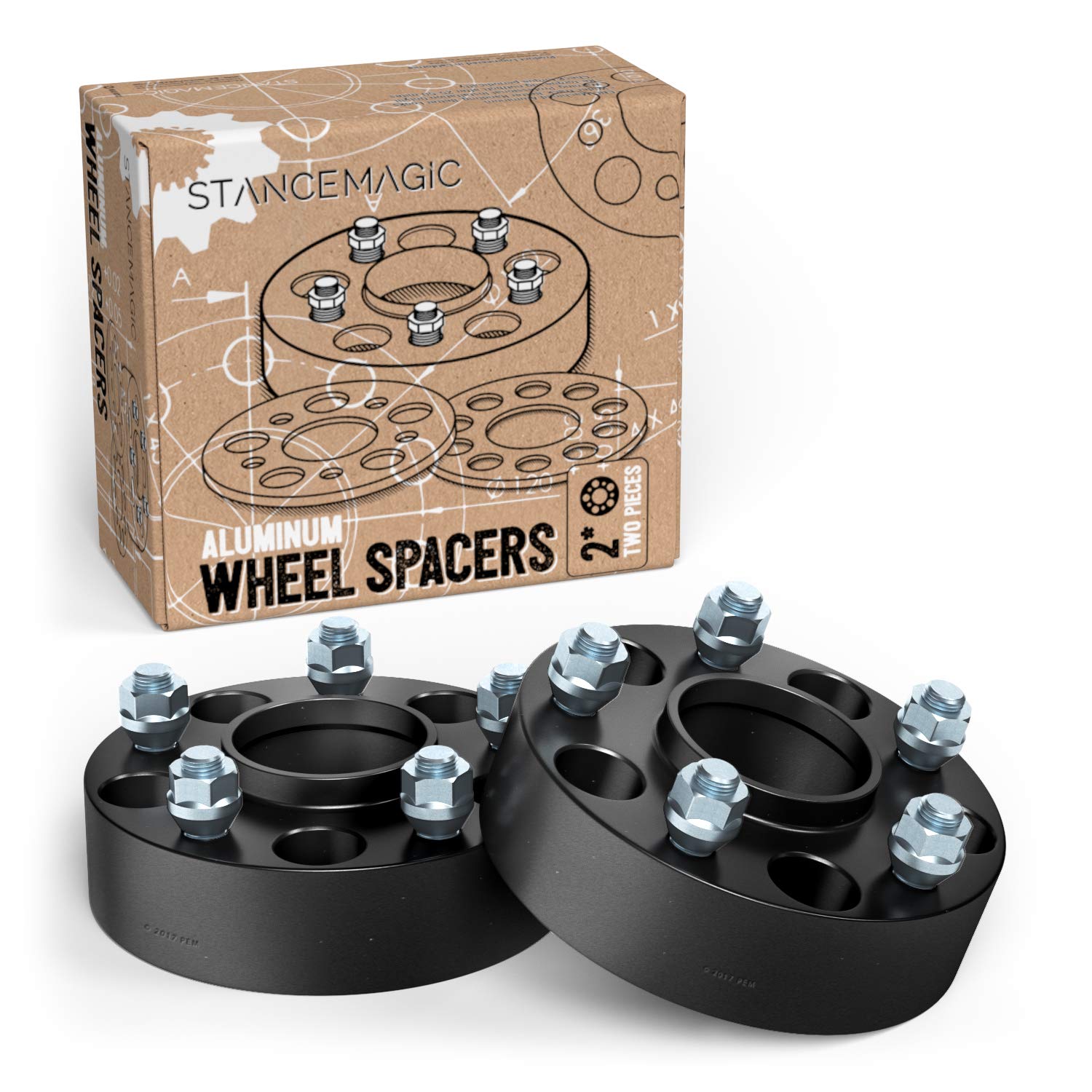 50mm (2 inch) Hubcentric 5x114.3 Wheel Spacers (66.1mm bore, 12x1.25 Studs) Compatible with Nissan Infiniti G35 G37 Q50 Q60 Q70 FX35 FX50 350z 370z Altima Maxima 300zx Sentra - Silver 66.2mm 2pcs
