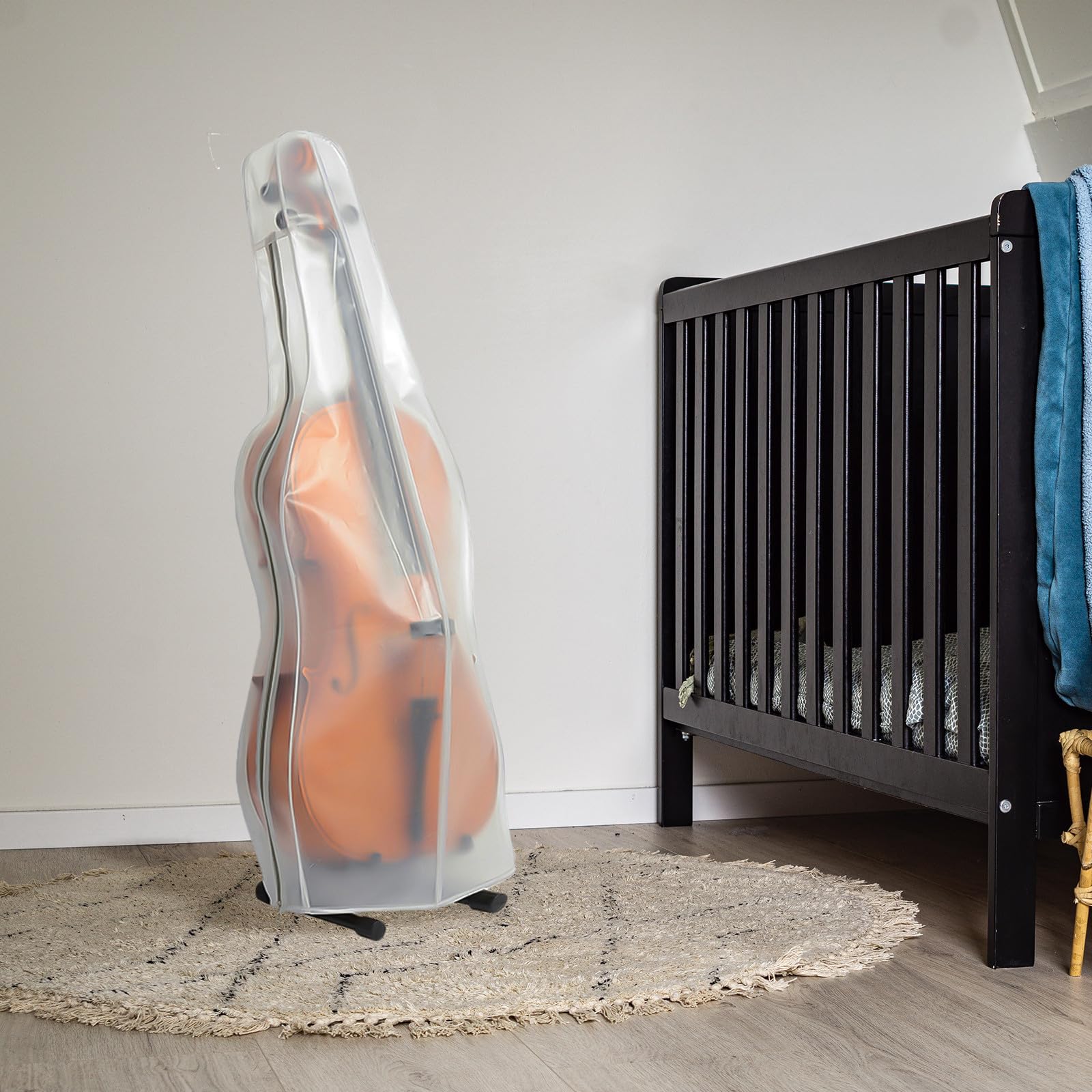 IMIKEYA Mattierte Transparente Cellohülle aus Frosted Pvc zum Schutz Des Cellos Leicht zu Reinigen Kreative und Dekorative Musikinstrumenten Cover für Haushalt
