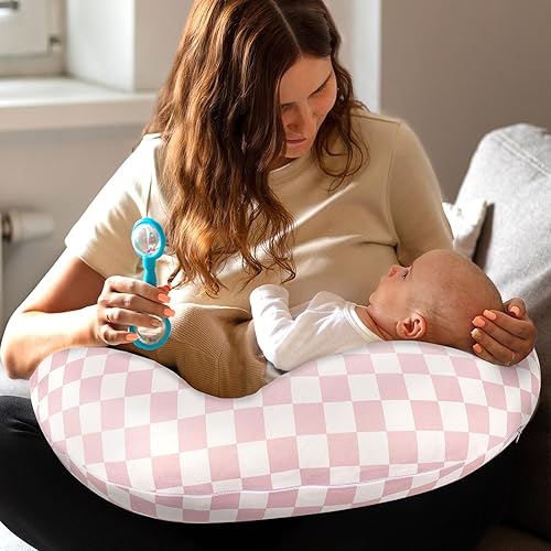 Miniatura 6 de Funda de almohada de lactancia, fundas de lactancia extraíbles para almohadas de lactancia, ajuste elástico y suave para bebés, niñas y niños recién