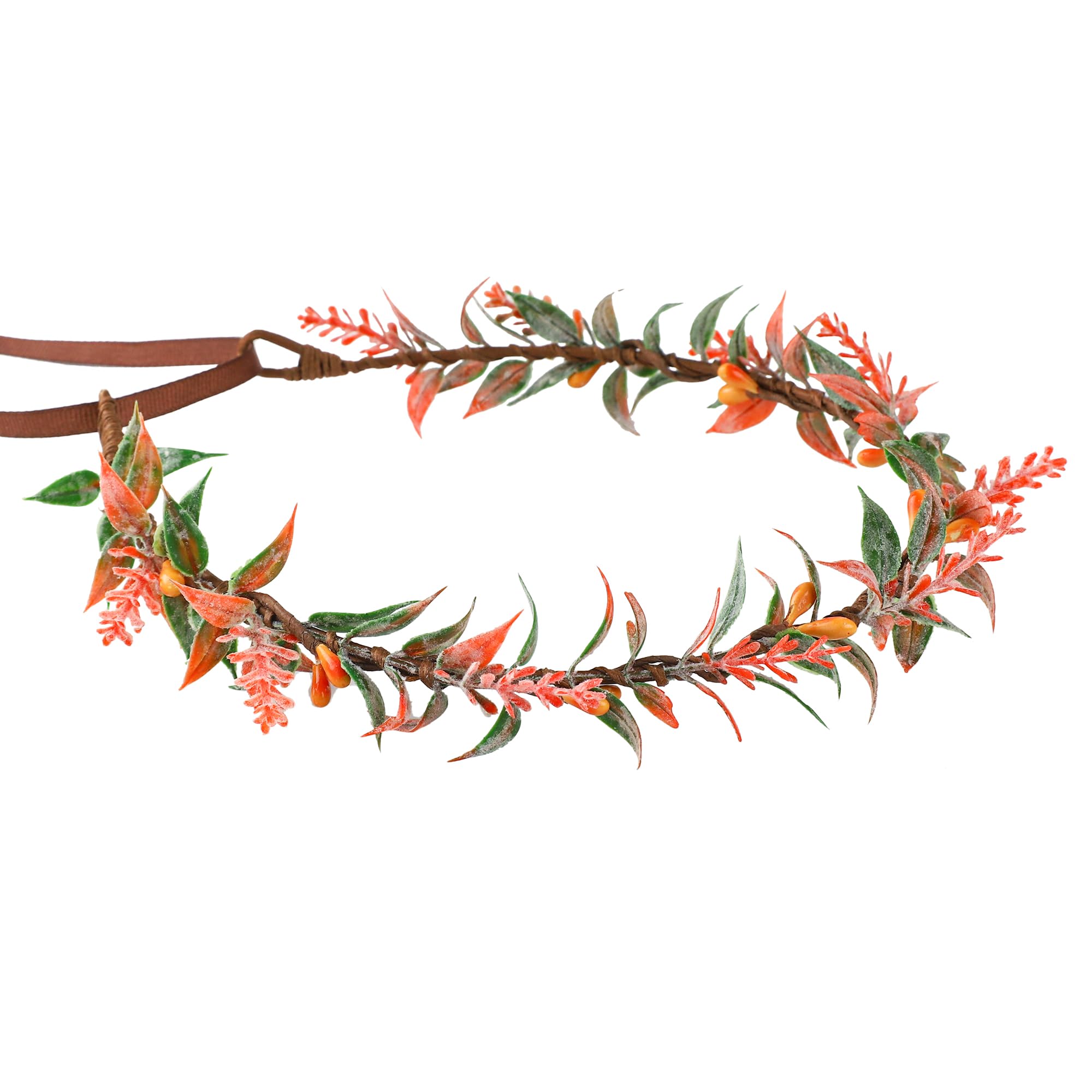 Flower Crown Headband Hawaii Wreath Hair Fairy Costume Women Yellow Wide Head Fancy Dress Carnival Headpiece for Festival Party Holiday
