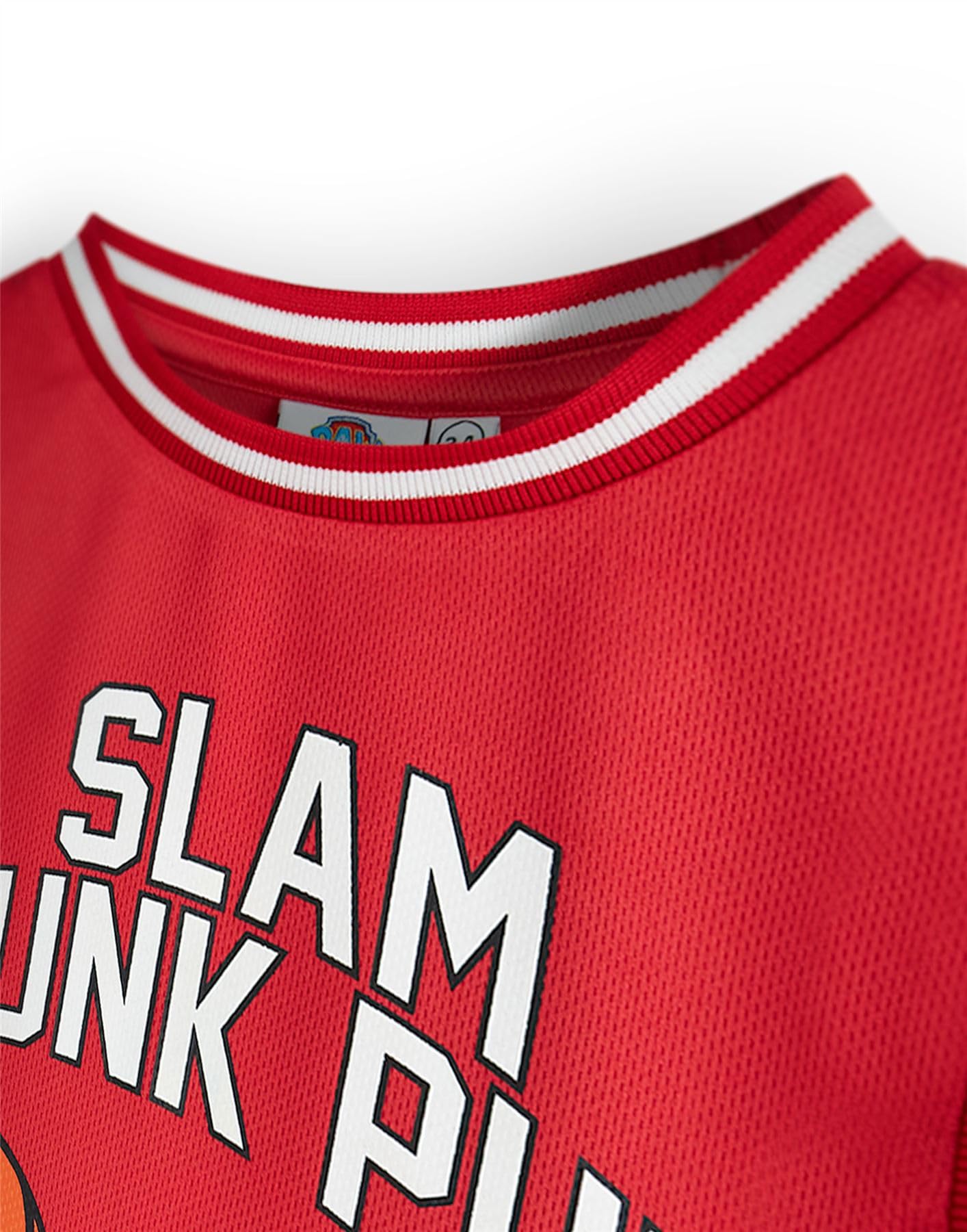 Paw Patrol Maglia da Basket Ragazzi Marshall | Maglietta Sportiva per Bambini Slam Dunk Pup in Rosso | Abbigliamento Sportivo Grafico Cucciolo Dalmata Pompiere | Abbigliamento Sportivo per bambinii