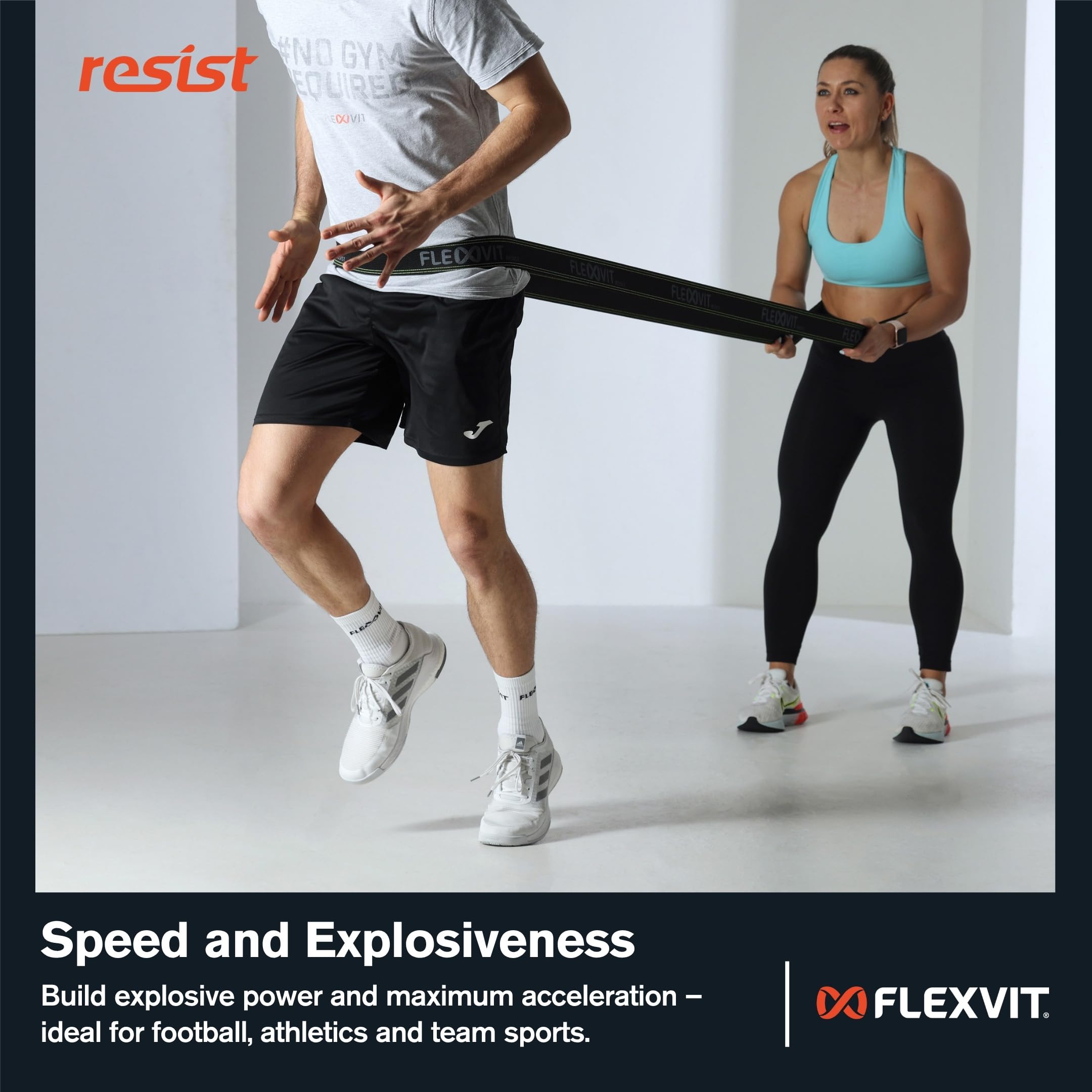 FLEXVIT Resist Band - Fitnessband voor effectieve totale lichaamstraining, 4 sterktes