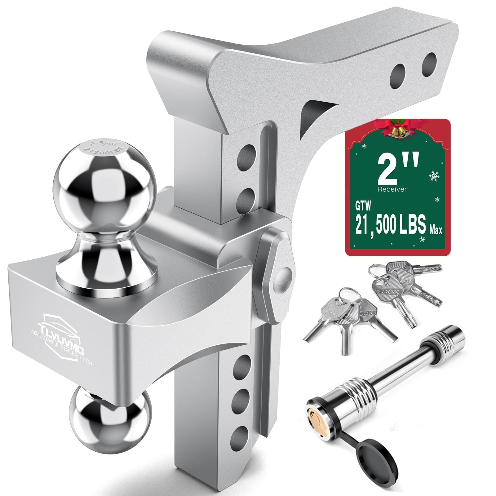 Tlvuvmo Drop Hitch, 8 Inch Adjustable Trailer Hitch for 2-Inch Receiver