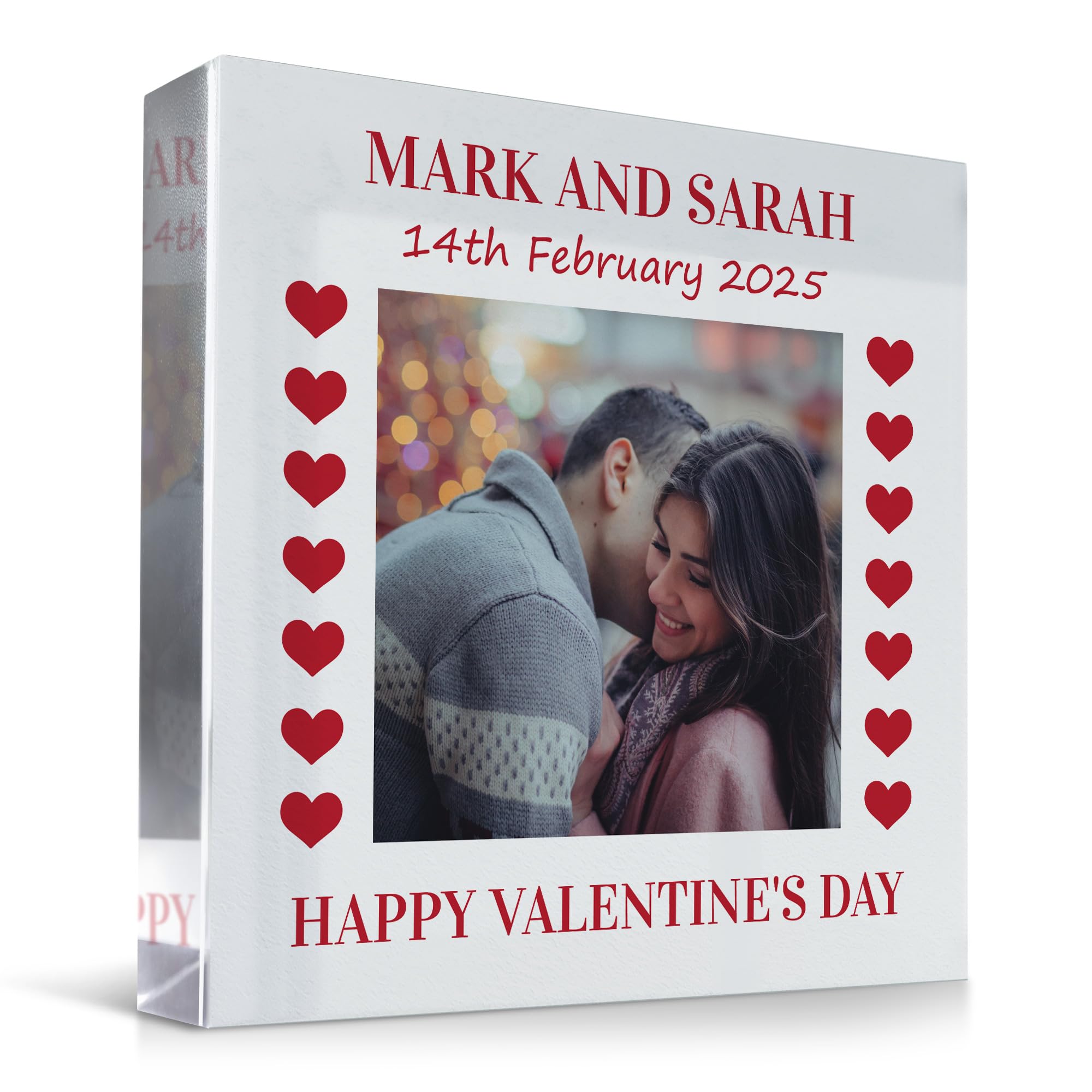 Red Ocean Personalised Couples Gift For Boyfriend Girlfriend Husband Wife Him Valentines Day Gift Freestanding Plaque With Couple Photo Romantic For Partner Valentines Idea