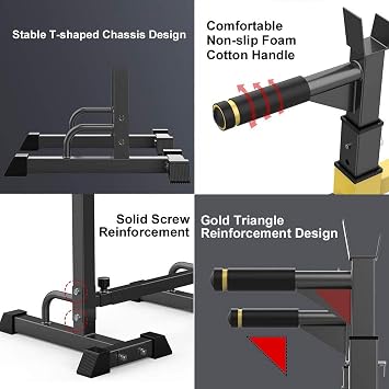 Adjustable Squat Rack Dipping Station Barbell Rack Weightlifting Barbell Stand,Multi-Function Power Rack Exercise Squat Stand 550 LBS Max Load Home Gym Strength Training