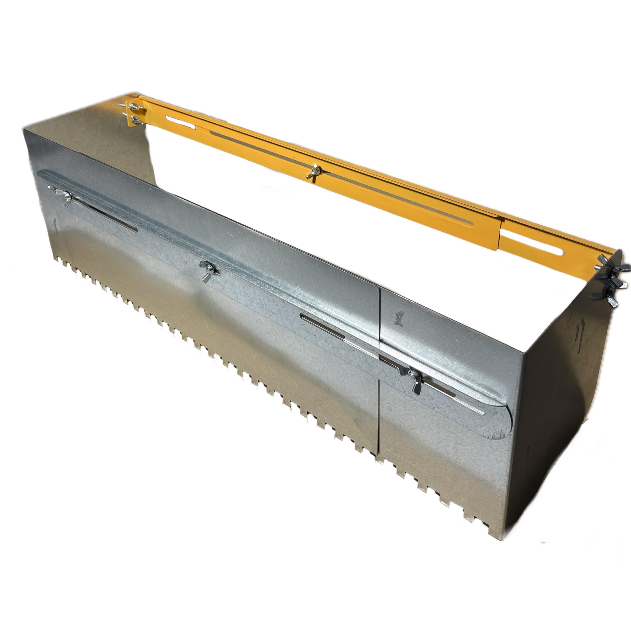 Llana dentada Extensible Regulable (Hasta 1 metro) - Deslizador de mortero hasta 105 cm, Cajon Plana Peine caja paleta Colocación de Baldosas azulejos losas Espátula Mango tirador acero galvanizado
