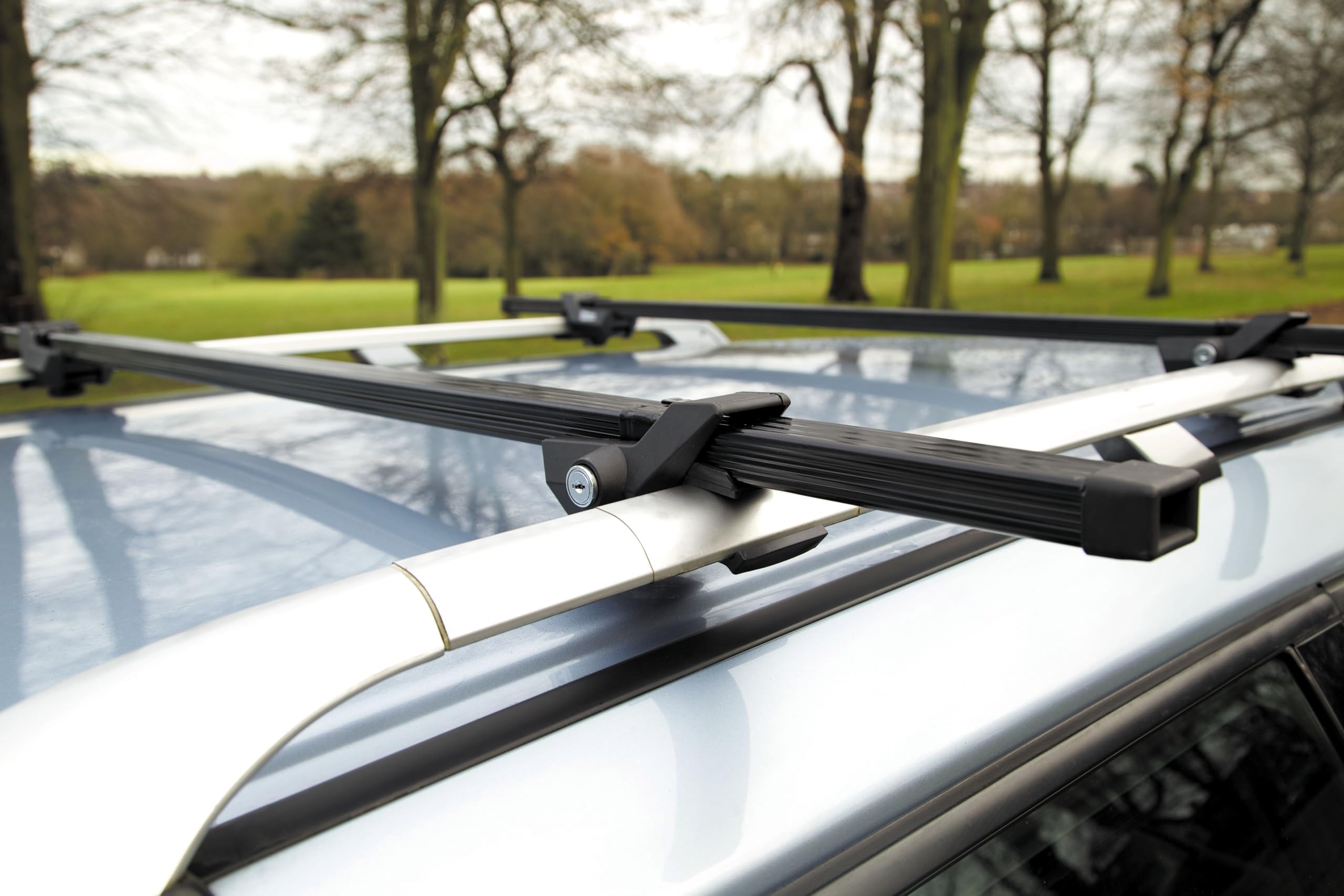 Summit SUM001 Roof Bar to Fit Cars with Running Rails, Black Steel