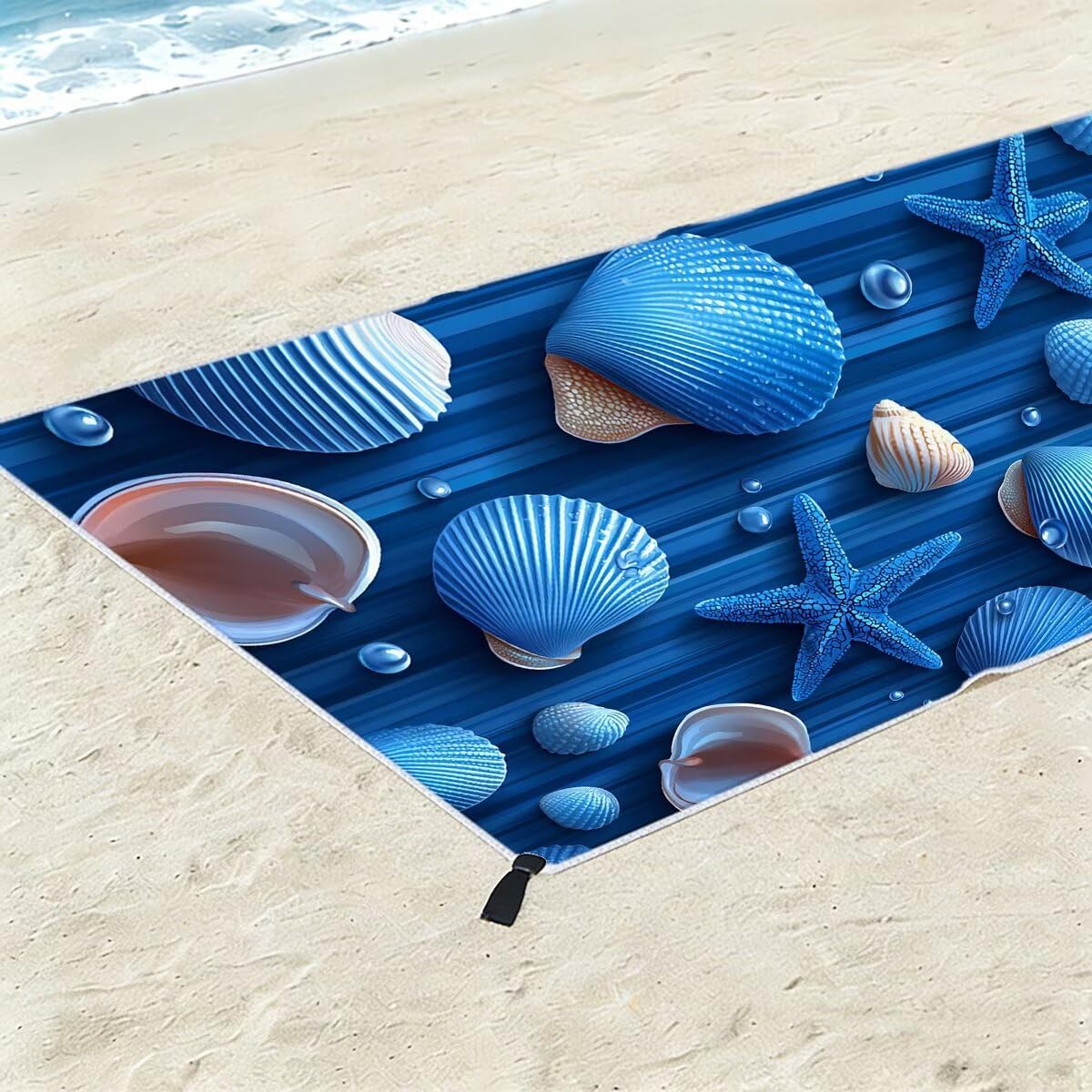 Telo Mare Microfibra, Telo Mare Grande 90x200cm 2 Pezzi, Asciugamano Palestra Donna Asciugatura Rapida, Antisabbia Asciugamano Microfibra, Leggero Asciugamani Palestra per Regalo (Conchiglia) -4344