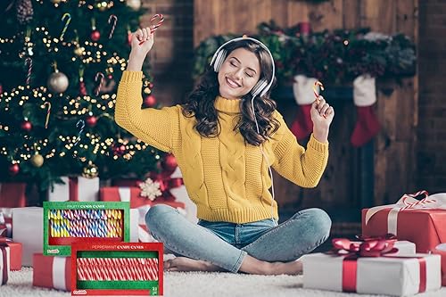 Miniatura 6 de Fruidles Bastones de caramelo de Navidad, sabor afrutado multicolor arcoíris, envueltos individualmente (paquete de 12)