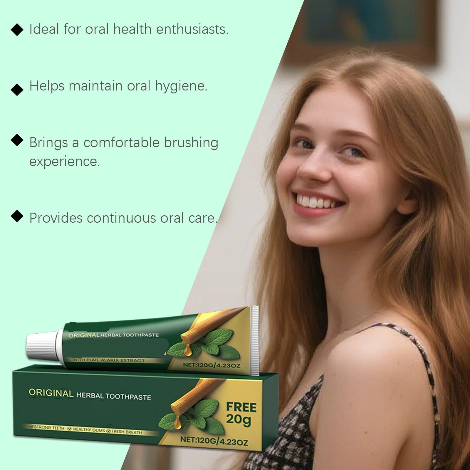 Pasta de dientes refrescante a base hierbas, 120 g: ilumina los, refresca el aliento y proporciona cuidado dental diario por la mañana noche(3pcs)