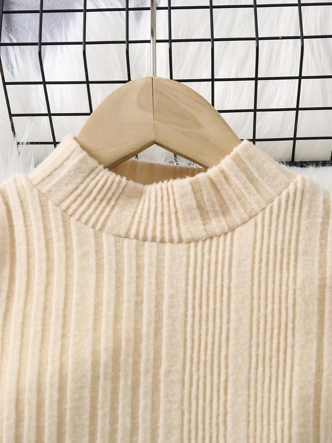 SOLY HUX Toddler Girl's 2 Piece Outfits Mock Neck Long Sleeve Tee and Button Front Overall Dress Set - Image 3