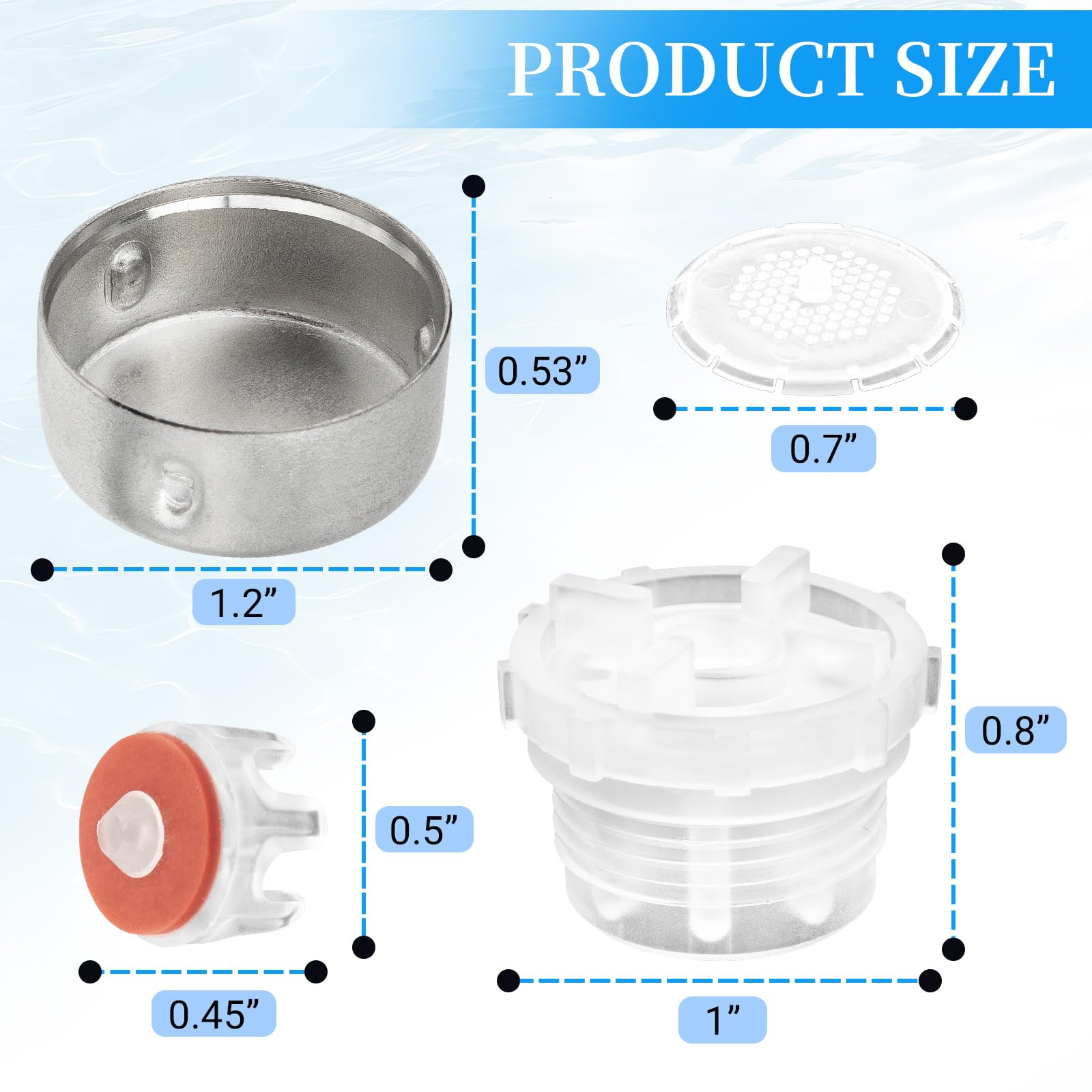 630-7500 - Kit de reparación de interruptor de vacío de repuesto para Prier 400 500 Series, 2 unidades de accesorios de reparación de hidrantes de pared para grifo al aire libre, conjunto de émbolo de