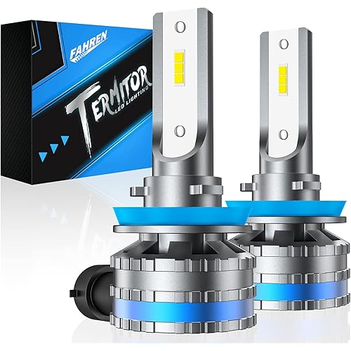 Termitor Fahren H11/H8/H16 LED Fog Light Bulbs, 10000LM 6500K Cool White Super Bright, LED Fog Lamps Replacement or DRL, 500% Brighter than Halogen, Long Lifespan Non-polarity, Pack of 2