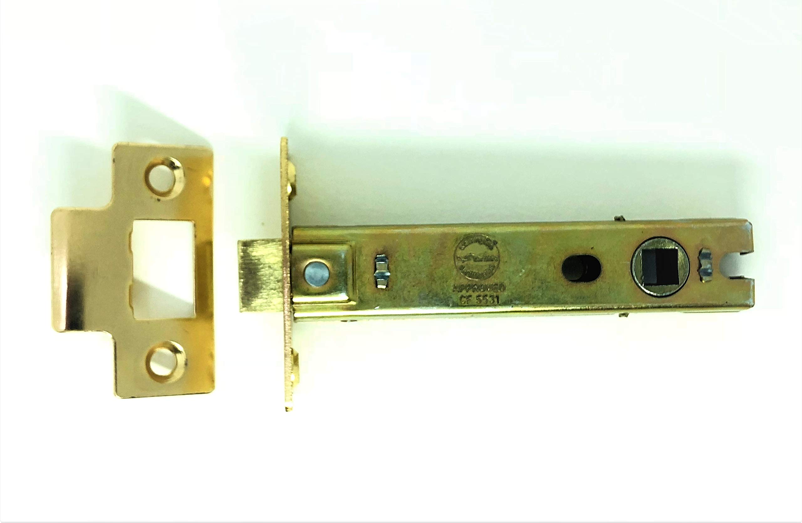 FD30/60 CE Certified Bolt Through Tubular Latches 3 Sizes and Finish (100mm, Electro Brass)