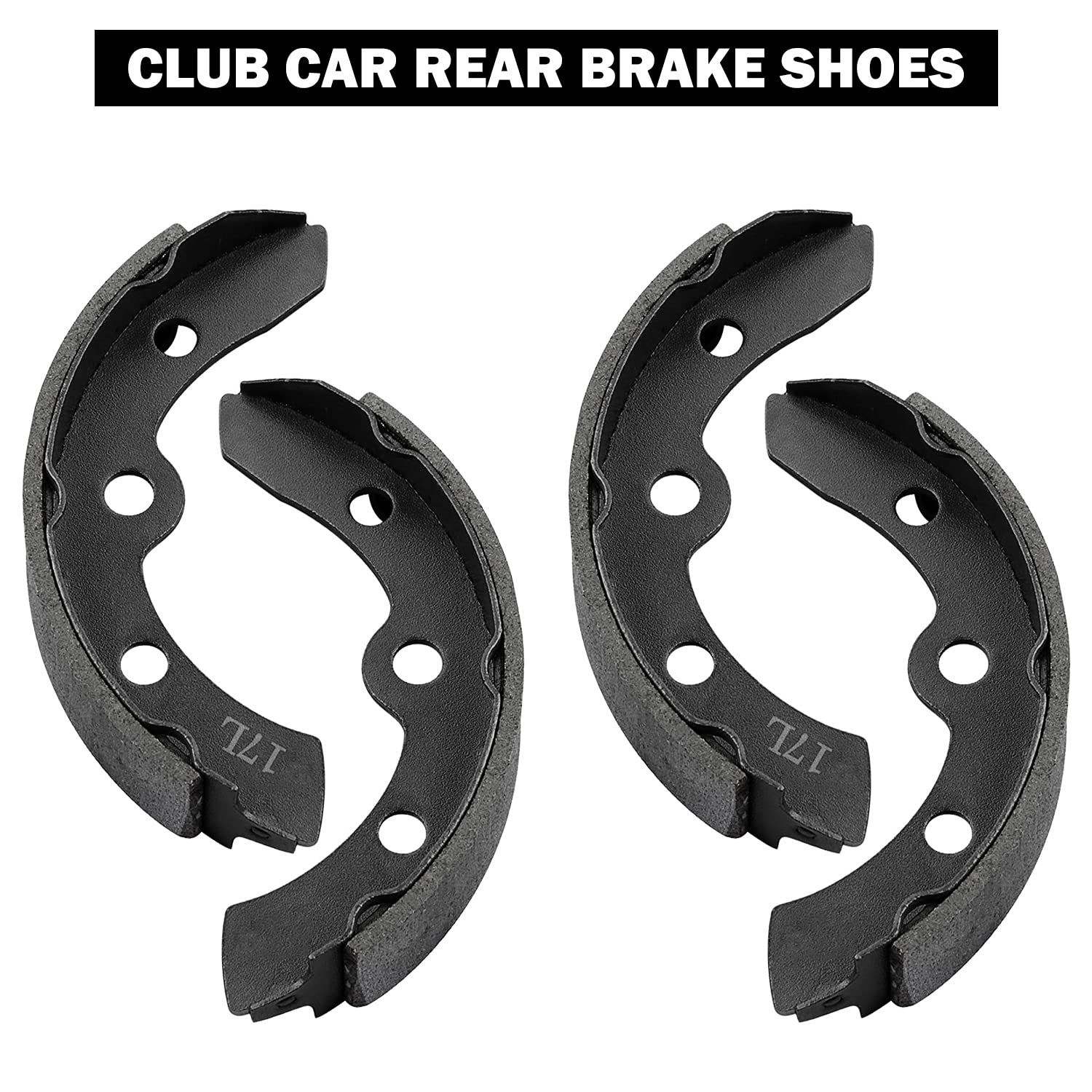 Golf Cart Brake Shoes Kit for Club Car DS & Carryall Manual Adjust 1981-1994 Golf Cart Rear Brake Assembly OEM# 1011463 1011296 1011433 1015757(4PCS-Long)