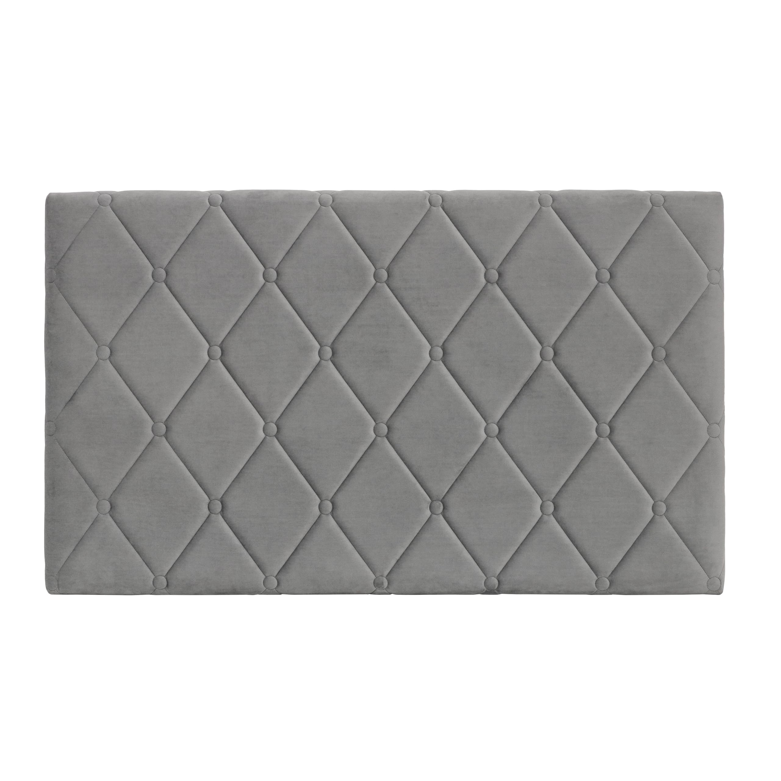 Baroni Home Testata del Letto Imbottita in Velluto Grigio con Struttura Interna in MDF, Doppio Gancio in Acciaio e Altezza regolabile, Facile Montaggio a Muro, Design Elegante e Confortevole, 92x55 cm