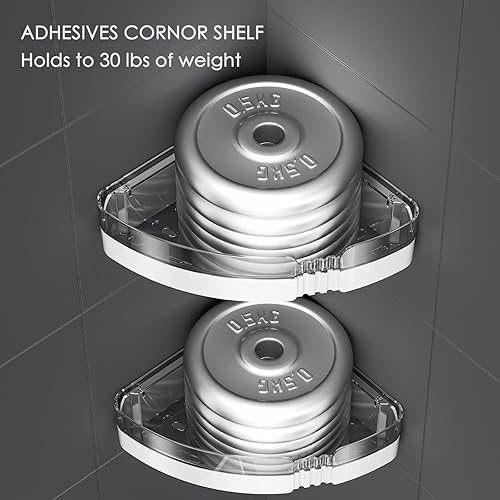 Miniatura 5 de Paquete de 2 organizadores de ducha y 2 unidades de organizador de ducha de esquina y 2 unidades de dispensador de jabón de 16 onzas, ideal para