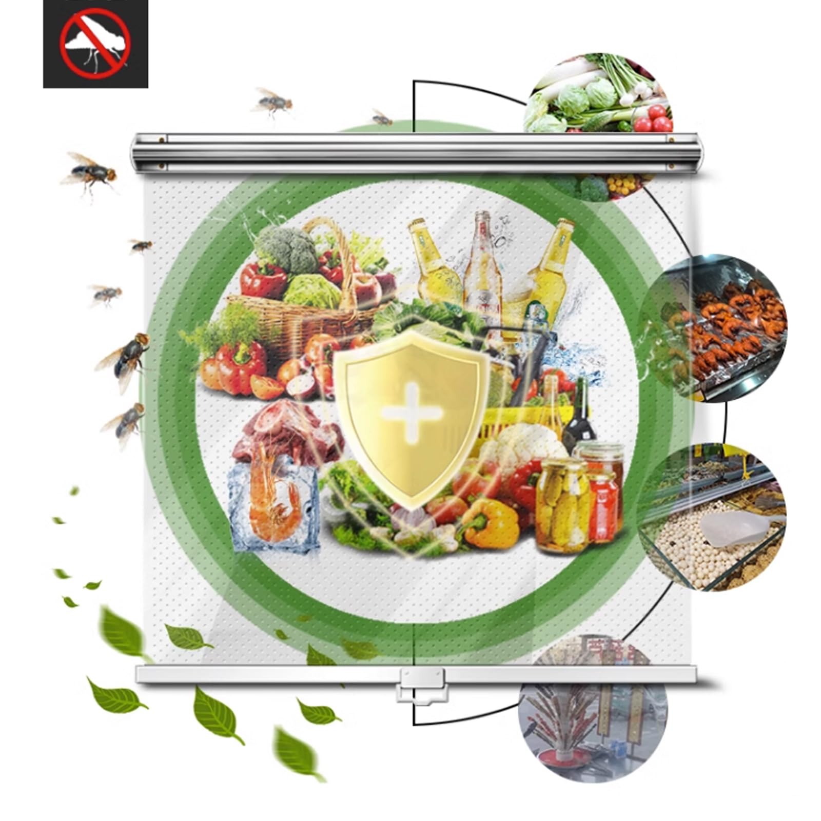 Tende a Rullo Trasparente Traspirante Mantieniti Fresco,Tenda Schermo di Partizione,per Banco Frigo,Barriera Termica,con Accessori,Personalizzabile,Larghezza x Altezza (W*H:50x120cm)