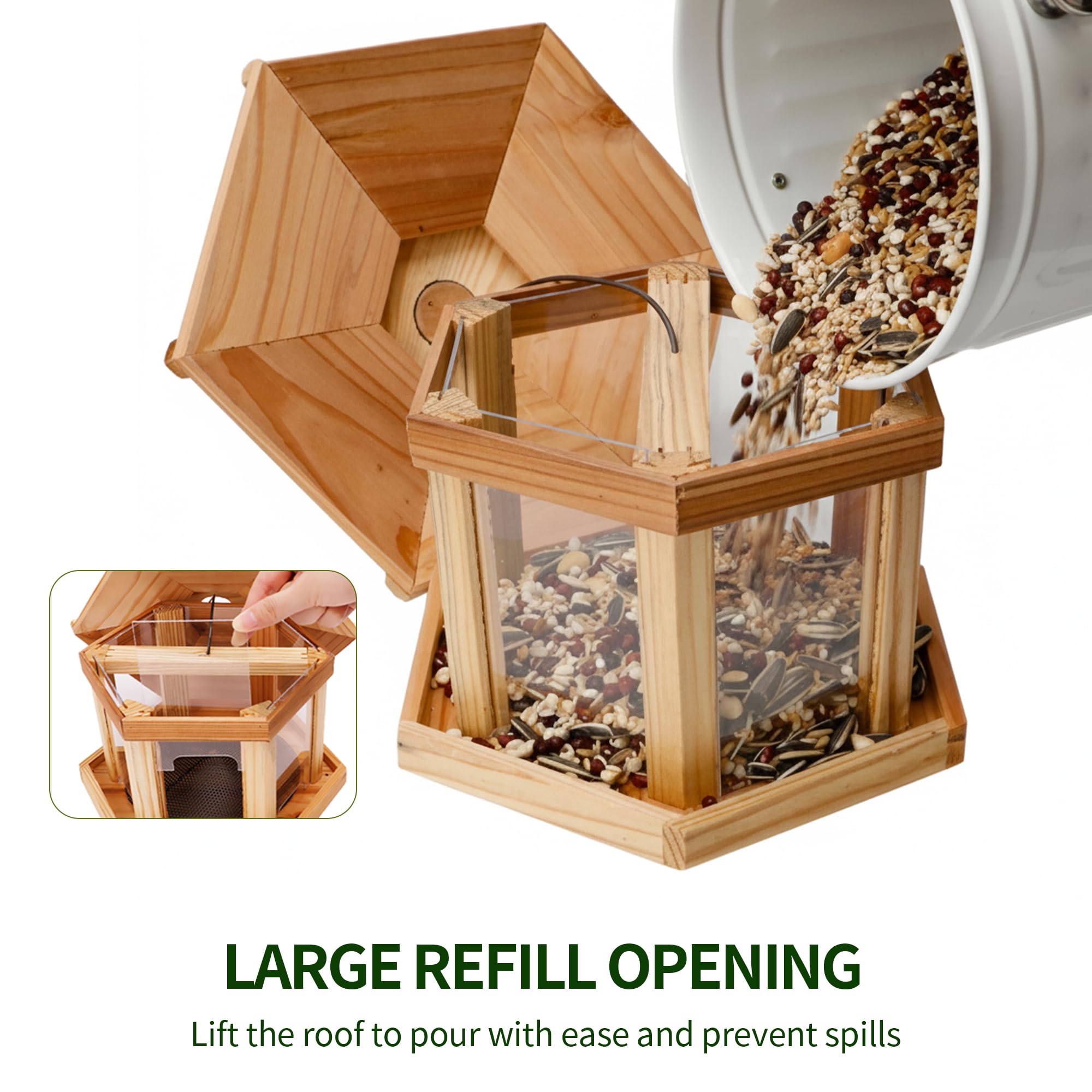 Solution4Patio Expert in Garden Creation #G-B121A00-US - Comedero Hexagonal para pájaros de pabellón japonés