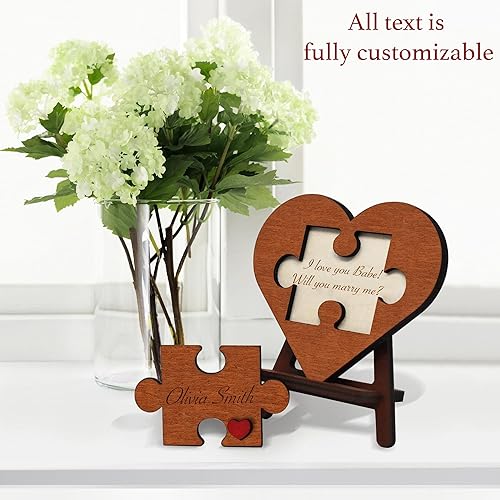 Miniatura 3 de Rompecabezas "Will You Marry Me" - Ideas Personalizadas Grabadas de Propuesta de Matrimonio para Novio Novia, Sorprendente Propuesta de Compromiso