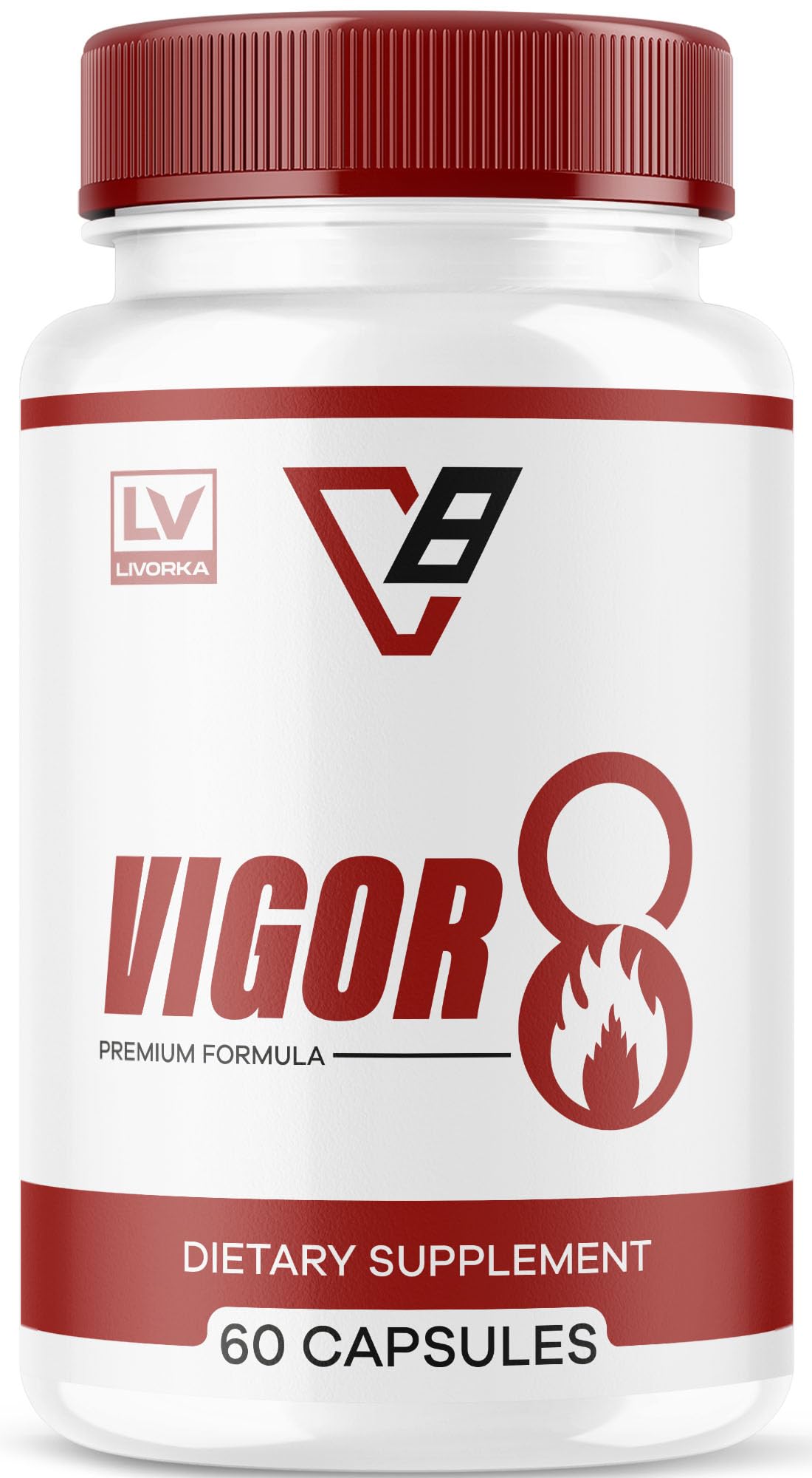 LIVORKA Vigor 8 for Men, Premium Formula, Male Supplement, 60 Capsules for 1 Month