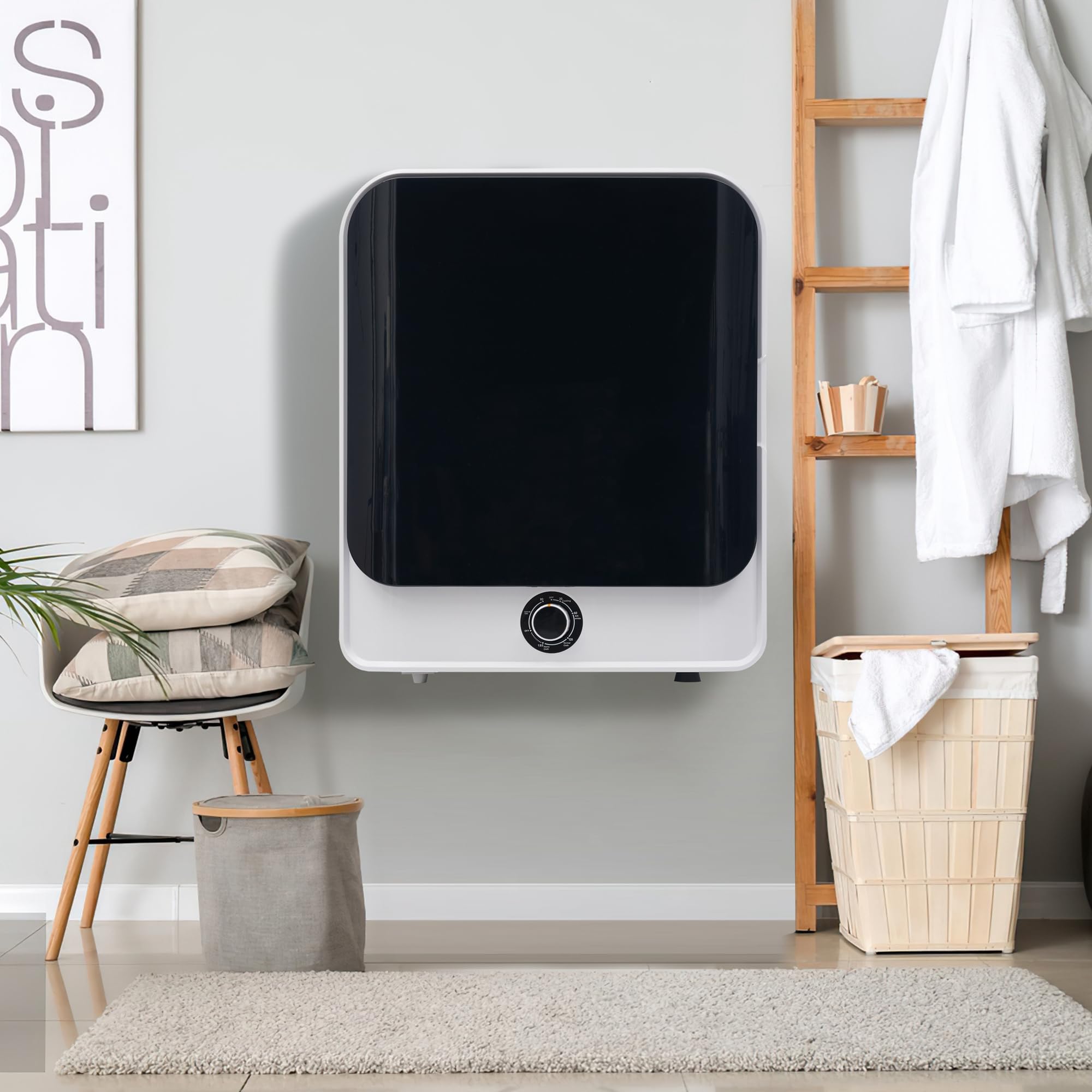 Merax Petit sèche-​linge avec 5 programmes - Montage mural - Sèche-​linge avec protection contre la surchauffe et filtration multiple - 3 kg effectivement jusqu'à 4,​5 kg - 830 W