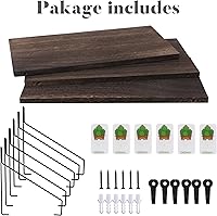 Vista 7 de Eleva tu espacio con estantes flotantes de madera rústica, juego de 3 - Perfecto para decoración de dormitorio, sala de estar, baño y cocina