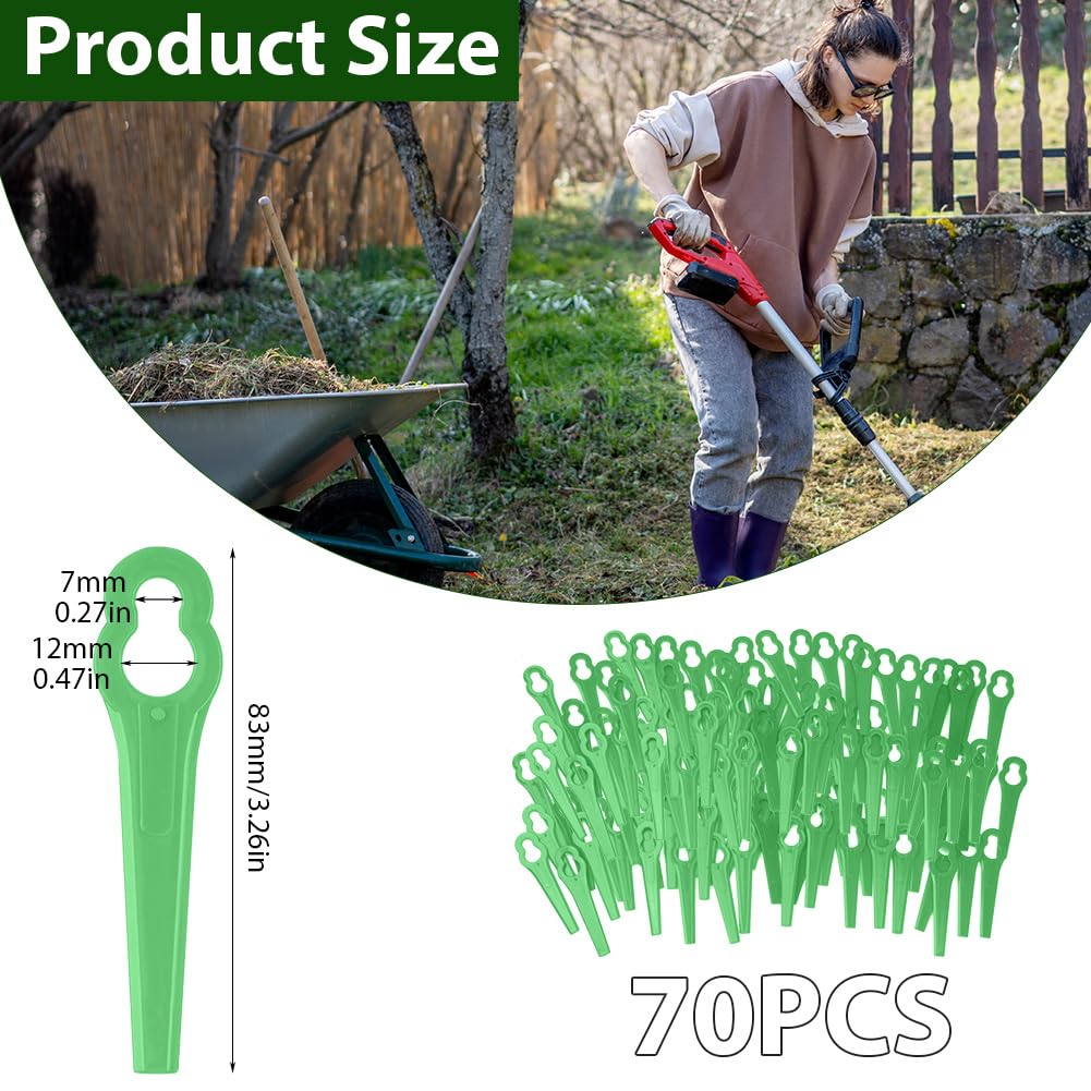 OFFCUP Plastic Grass Trimmer Blades, 70 Pcs Replacement Plastic Blades - Image 2