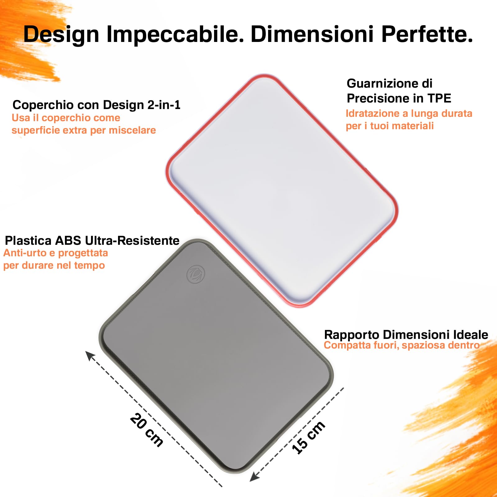 Redgrassgames Everlasting Wet Palette per pittura in miniatura e vernici acriliche - Painter Lite 8.9" - Mantiene la vernice fresca - Tavolozza di pittura con coperchio, sigillo, 50 fogli, 2 schiume