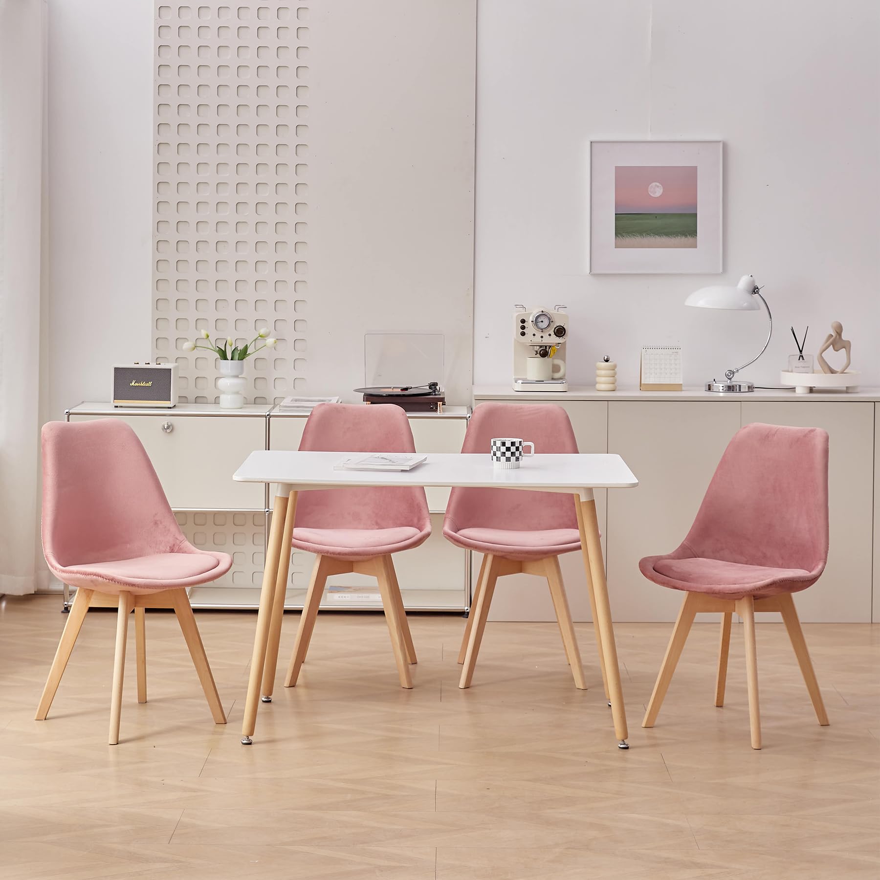 Tavolo da pranzo rettangolare moderno con piano bianco, robusta struttura in metallo e gambe in legno di faggio, per la sala da pranzo dell'ufficio, 110 x 70 x 74 cm