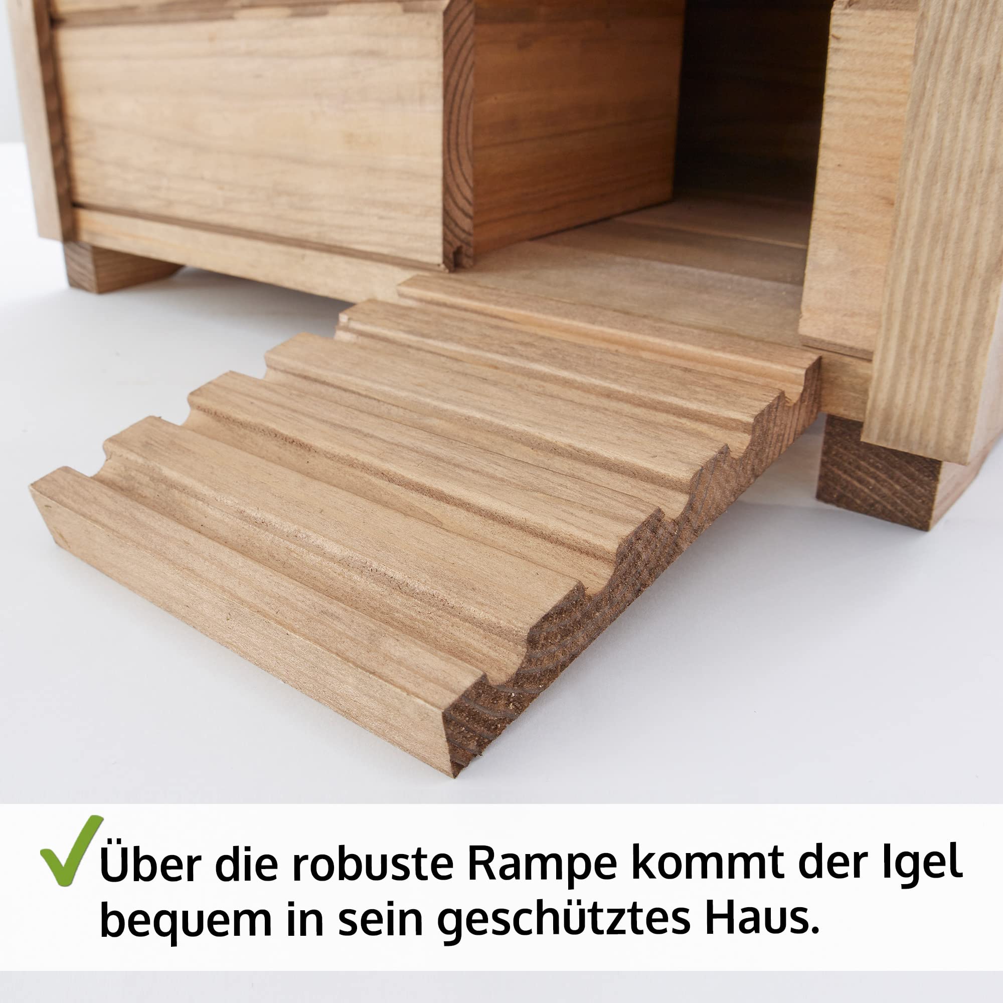 Hecht zooprinz winterfestes Igelhaus mit Boden und wetterfestem Dach - Igelfutterhaus - Igelhaus - Ganzjährig perfekt für den Igel Winterschlaf & als Nisthaus für die Igelfamilie - Igelhaus